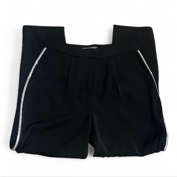 Kate & Mallory Pants - Kate & Mallory Elegant Black Trousers With Rhinestone Embellishments- Small